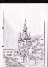 grafica-turnul-ceasului-sighisoara-de-dorian-nicolae