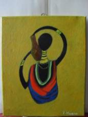 africana-pictura-ulei-pe-panza
