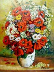 tablou-flori-rosii-in-vaza-de-aurel-maxim