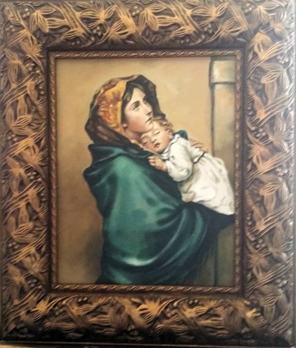 „Fecioara Maria cu Pruncul in brate -pictura de colectie-ulei pe panza-” de alexandru panatta codreanu