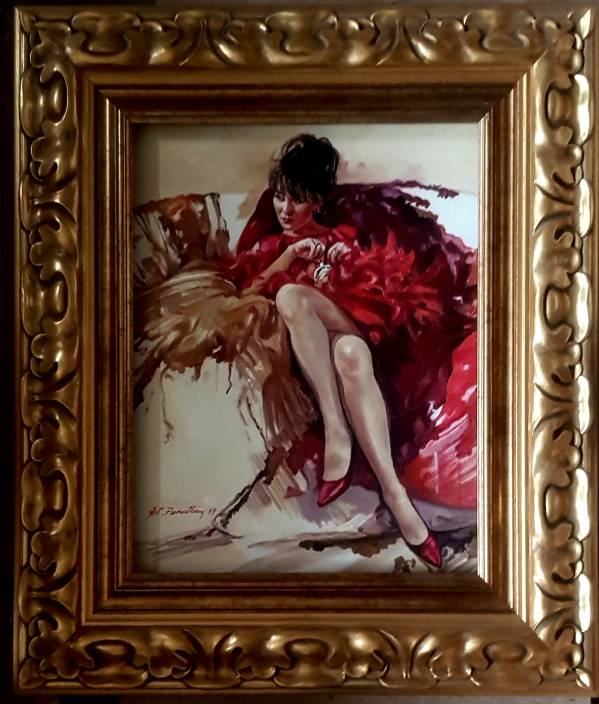 „Pictură de colecție- Arta seducției-certificat de autenticitate cu semnătura pictorului  a.c.panatta” de alexandru panatta codreanu