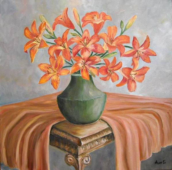 „Vază cu crini portocalii” de Gabriela Auer